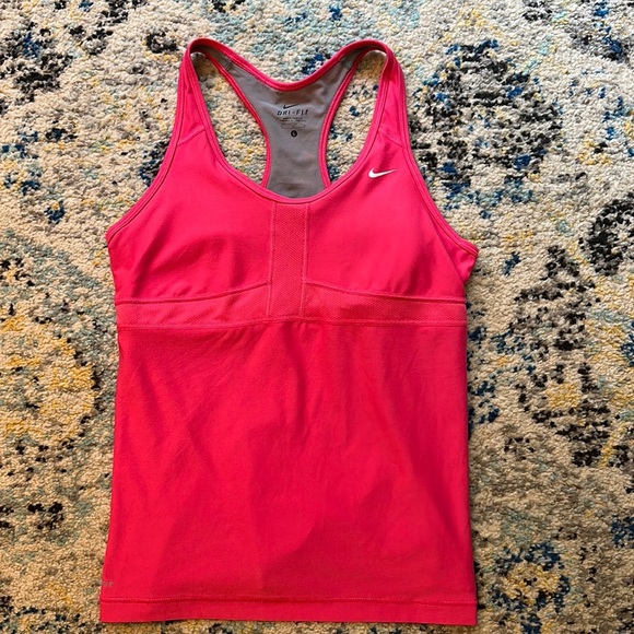 Nike Dri-fit tank Pink with built in sports bra - Picture 1 of 9